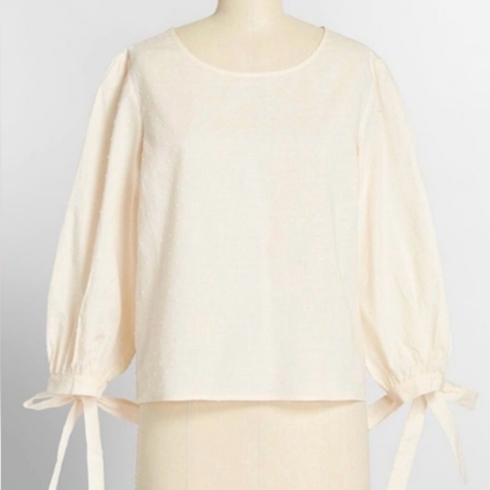 NAME YOUR PRICE • Modcloth Princess Highway Cream Swiss Dot Blouse Size 20 NWT
